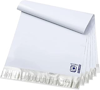 POLYSELLS 50 pcs 12x15.5 Inches White Poly Mailers Shipping Envelopes, Strong Adhesive Sealing, Waterproof, and Tear-resistant Postal Mailing Bags for Clothing and Accessories