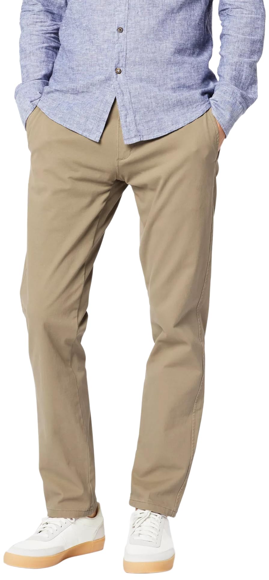 Dockers Slim Fit Ultimate Chino Pants Casual Men's Trousers, Beige/Khaki, 34W / 