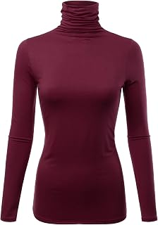 Womens Premium Long Sleeve Turtleneck Lightweight Pullover Top Sweater (S-3X, Made in USA)