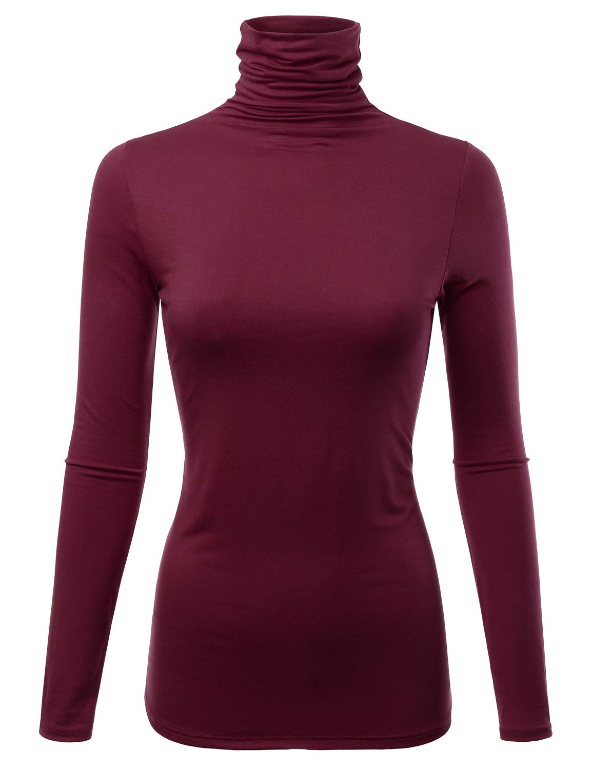 Womens Premium Long Sleeve Turtleneck Lightweight Pullover Top Sweater (S-3X, Ma