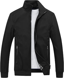 Lamgool Mens Lightweight Jackets Light Windbreaker Casual Flight Jackets Spring Fall Active Coat Outwear