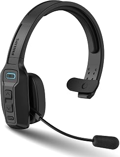 PHILIPS Trucker Bluetooth Headset with Mic, Wireless Trucker Headset with AI Noise-Canceling Microphone & Instant Mute Button, Reliable Long Battery Life, Headphones for Drivers, Office, Call Centers