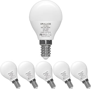 ORALUCE E12 Candelabra LED Bulb 40 Watt, 3000K Warm White A15, 6 Pack