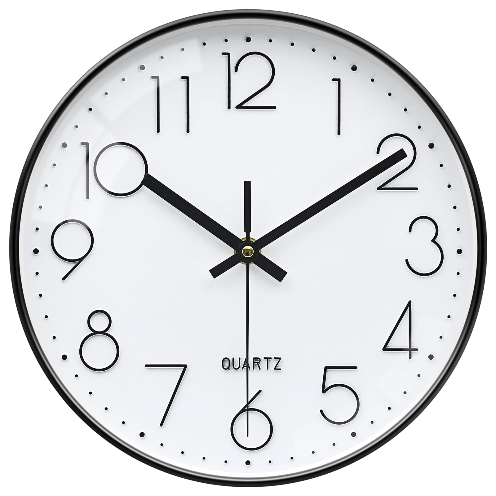 VIKMARI 12 Inch Black Modern Wall Clock Living Room Kitchen Silent