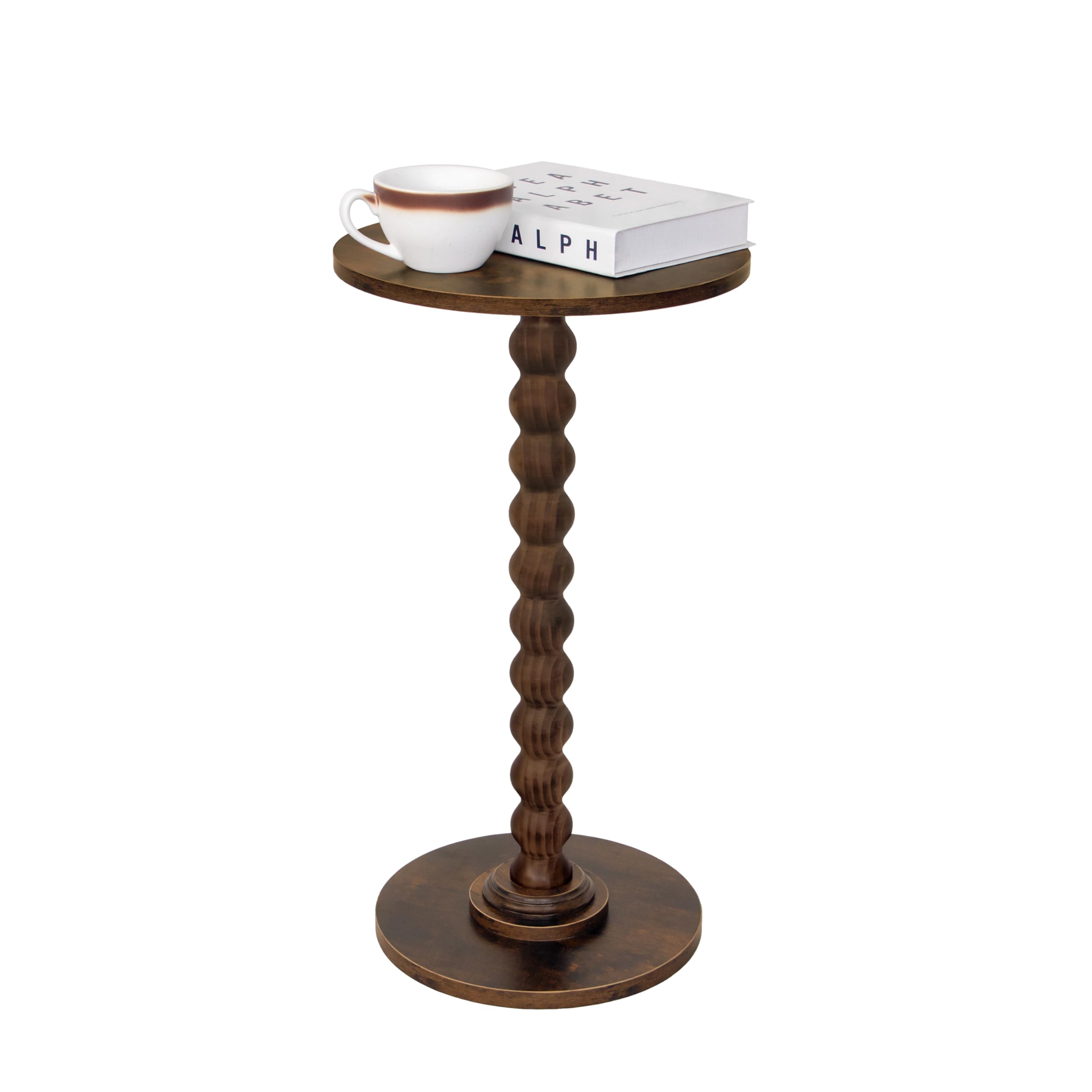 Fultyle Round Side Table, Small Drink Table for Small Spaces, Modern Accent Nigh