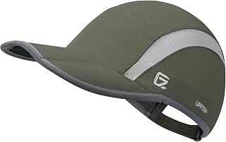 GADIEMKENSD UPF50+ Folding Outdoor Hat Unstructured Reflective Design Breathable Soft Sport Cap for Outdoor Sport