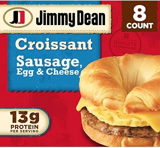 Jimmy Dean Sausage, Egg and Cheese Croissant Breakfast Sandwich, 8 Count (Frozen)