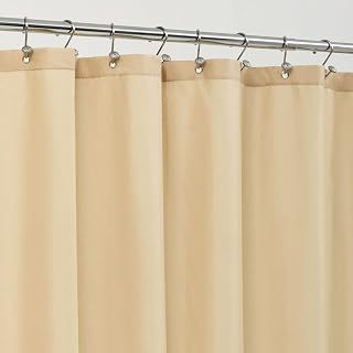 ALYVIA SPRING Waterproof Fabric Shower Curtain Liner with 3 Magnets - Soft Fabric Shower Liner Lightweight Machine Washable - Standard Size 72" x 72", Khaki