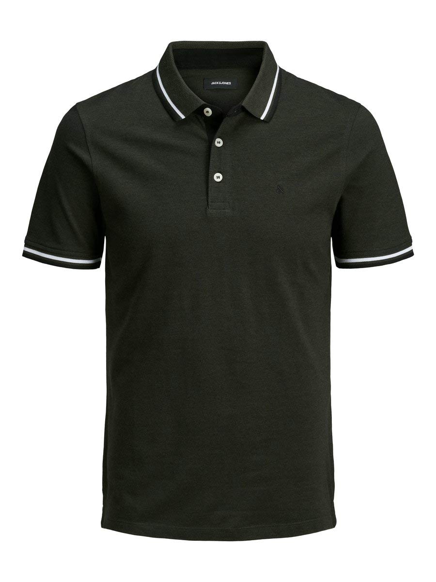 JACK & JONES Mens Paulos Tipped Pique Short Sleeve Polo