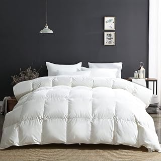 APSMILE Duvet Insert King,Fluffy Down Feather Fibers Comforter-All Season | 100% Organic Cotton Cover,Machine Washable,Oeko-Tex Certified Hypoallergenic,Luxury Hotel Bed Quilt,Medium Warm Blanket,White