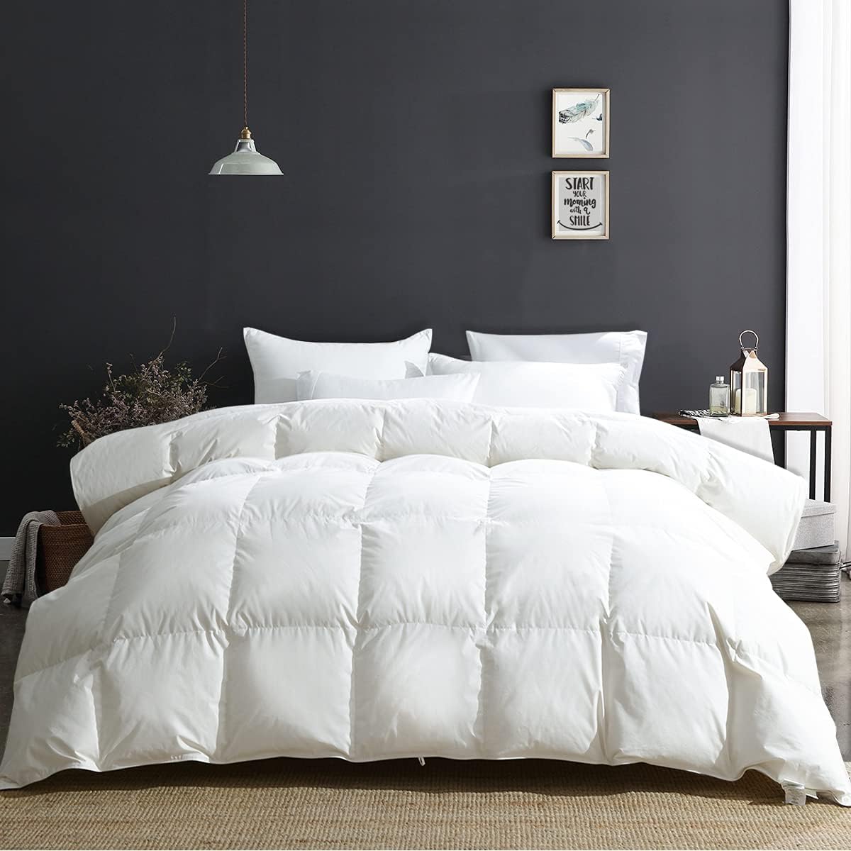 APSMILE Duvet Insert King,Fluffy Down Feather Fibers Comforter-All Season | 100%
