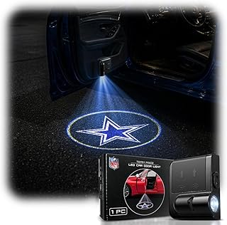 NFL Dallas Cowboys LED Car Door Lights Logo Projector Puddle Light | Officially Licensed Car Door Ghost Shadow Light, Wireless Projector, Universal, Easy Install, Battery Powered, Team Pride
