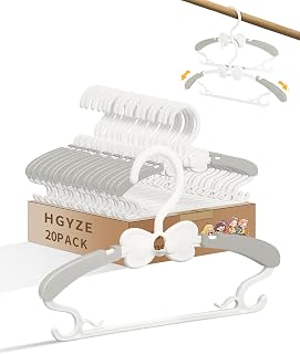 Baby Clothes Hangers 20 Pack, Plastic Kids Hangers Space Saving for Closet