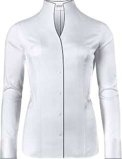 Vincenzo Boretti Blouse, Slim-Fit/Slim Fit, Elastic, Stand-up Collar - Easy Iron