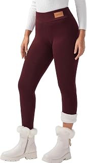 JK SUE JONES Fleece Lined Leggings Winter-Warm Thick Pants Women