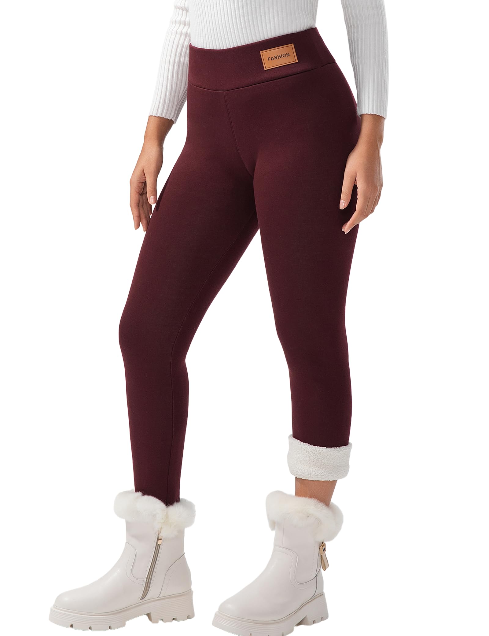 JK SUE JONES Fleece Lined Leggings Winter-Warm Thick Pants Women