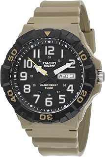 Casio Serie MRW200H | Orologio analogico da uomo | Design sportivo | Resistenza all'acqua fino a 100 metri | Display della data | Lunetta rotante | Orario regolare (HR, Min, SEC, PM, Date, Day) |