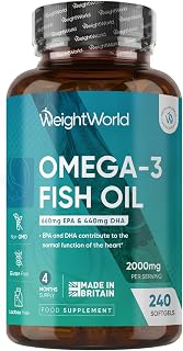 Omega 3 Fish Oil 2000mg - 660mg EPA & 440mg DHA - 240 Softgels | Omega 3 Fatty Acids Supplements - 4 Months Supply - Non-GMO, Gluten-Free & Lactose-Free - Fish Oil Capsules - Made in the UK