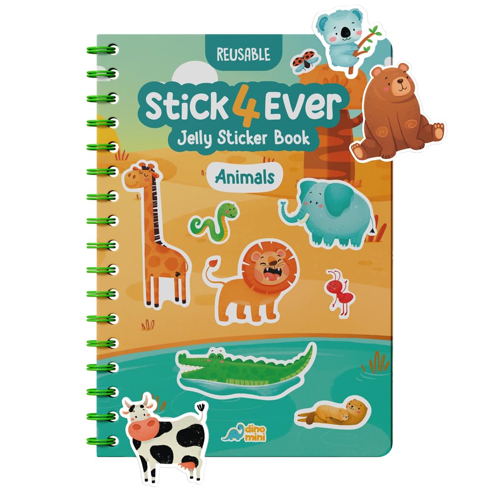 Stick4Ever Jelly Sticker Book® - for Kids - Waterproof, Easy to Clean Reusable S