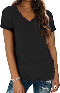 ATHMILE T Shirt Short Sleeve V Neck T Shirts for Women Fashion Tops Fashion Lightweight Casual Summer Dresses Clothes 2025 Beach