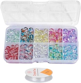 250pcs 8mm Crystal Beads for Jewelry Making, Glass Beads for Jewelry Making, Glass Beads Kit, 0.3 Beads Bracelet Making Kit