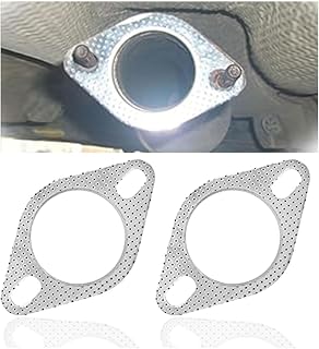 JOYCOURT 2PCS 2-Bolt 2.5-Inch Car Exhaust Flange Gasket, Ultra Seal Gasket | Reinforced High Temperature Gasket, Galvanized Standard Exhaust Gaskets, Car Accessories