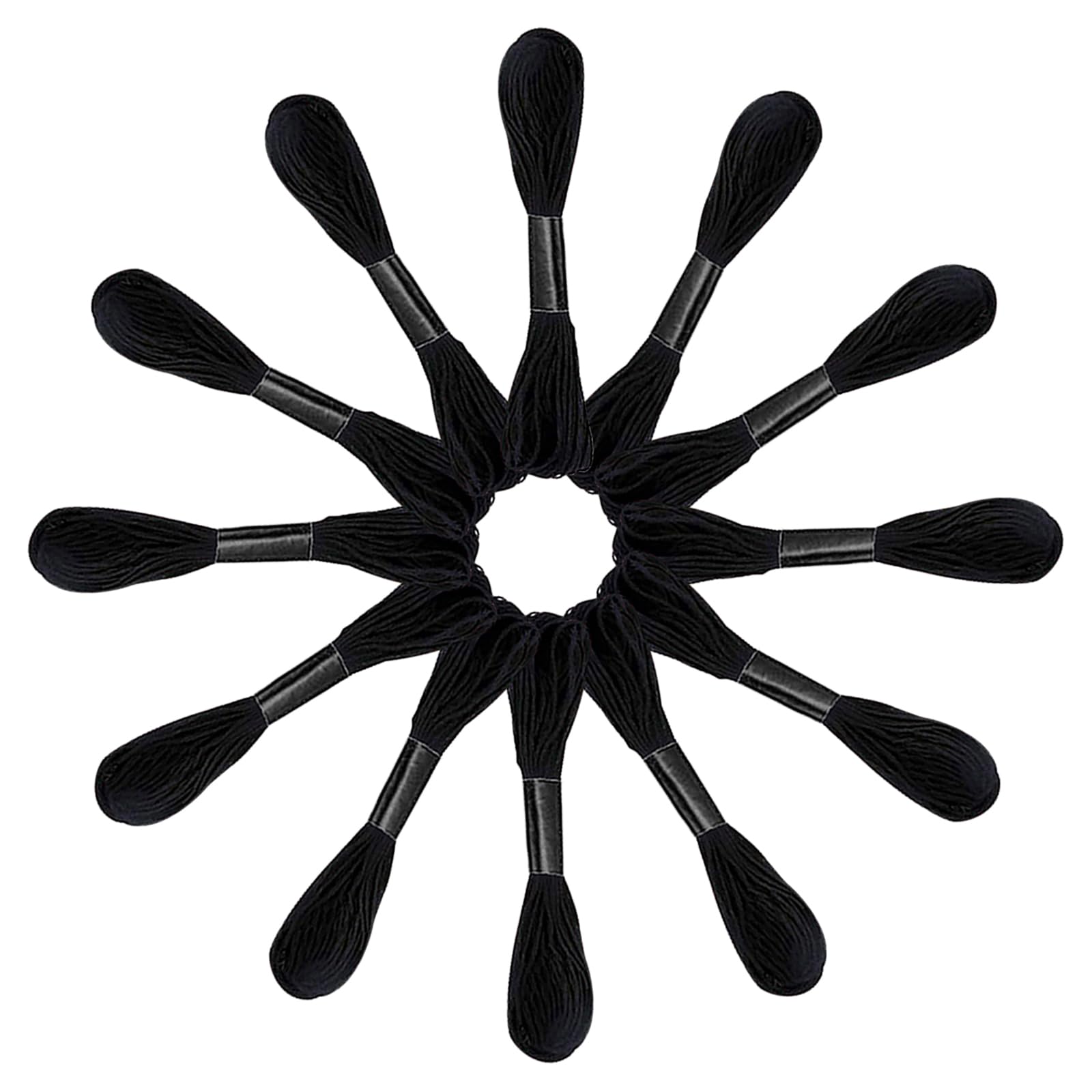 Embroidery Thread, 12 Skeins Cotton Embroidery Floss, Black | Soft Cross Stitch 