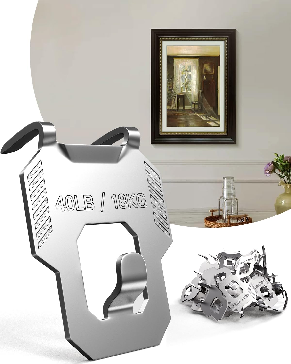 20Pcs Claw Drywall Picture Hanger Heavy Duty Hanging Wall Hooks | Holds 40Lbs No