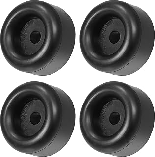 BEANPRECOY 4 Pcs 2.5" Trailer Ramp Door Rubber Bumpers, Round Rubber Bump Stops, Universal Truck Cargo Hatch Rubber Bump Stop with Hole for Cargo Trailer Ramp Doors, Truck Gates