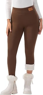 JK SUE JONES Fleece Lined Leggings Winter-Warm Thick Pants Women