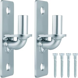 WENHUALI 2 Pack Wall Mount Gate Hinges with 5/8" Pin Included Screws | Heavy Duty Galvanized Outdoor Metal for Fence Posts, Metal Farm & Chain Link Gate Hinges for Fences, Barns, Sheds, and Gates