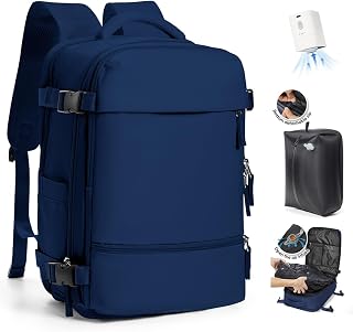 SZLX Ryanair Travel Vacuum Backpack 40 x 30 x 20 cm with Pump Ryanair Cabin Luggage Cabin 40 x 30 x 20 cm Vacuum for Ryanair Wizz Air Vueling Easyjet Hand Luggage Women Men with Shoe Compartment