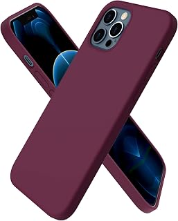 ORNARTO Case for iPhone 12/iPhone 12 Pro Silicone Anti-Shock,Wine Red