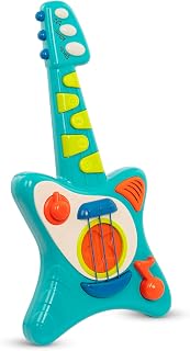 Battat Lil' Rockers with Songbook, 3 Modes, Musical Guitar Toy, 2+ Years | Acoustic, electric, and song modes with 7 songs, 5 chord buttons, whammy bar, 1 toy and 1 songbook, Musical