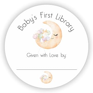 Philly Art & Crafts Baby's First Library Stickers, Bookplate Baby Shower, Sticker Labels for Book, Stickers for Books, Personalized Bookplate, Set of 48 labels