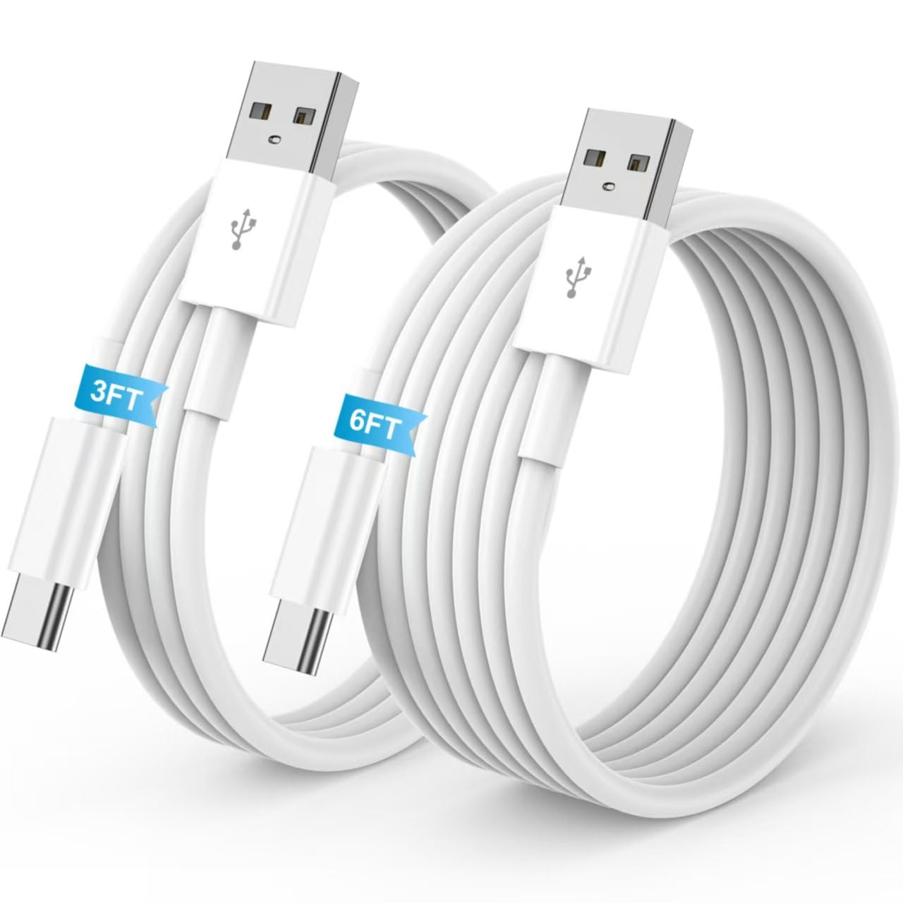 USB to USB C Cable, USB A to USB C Cable 3FT+6FT for iPhone 18 Charger Cord | 2-