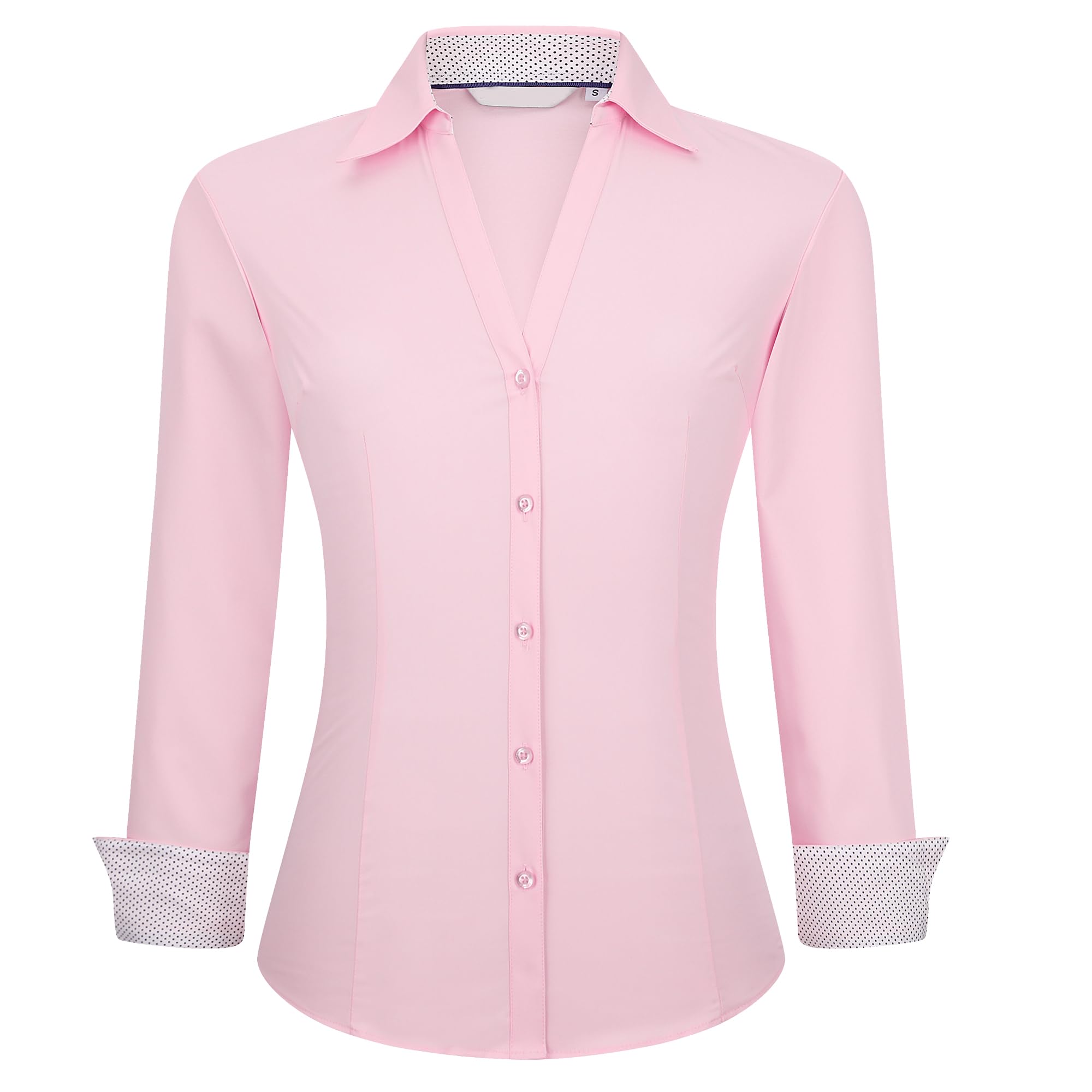 Alex Vando Women's Long Sleeve Dress Shirt Wrinkle Free Stretch Casual Work Blou