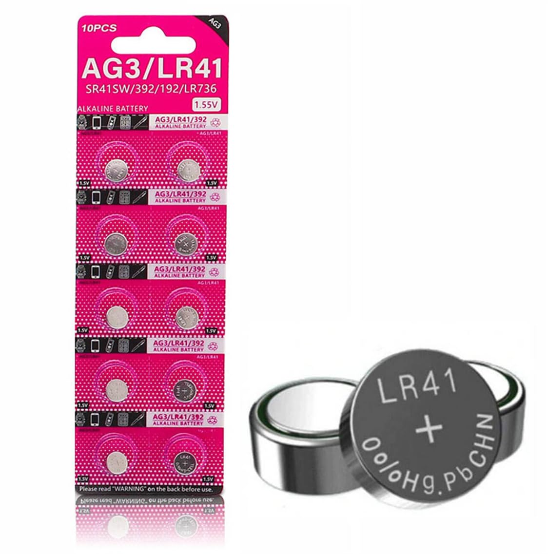 LR41 AG3 392 384 192 SR41SW CX41 L736 Advanced Alkaline Battery, 1.5V Button Bat