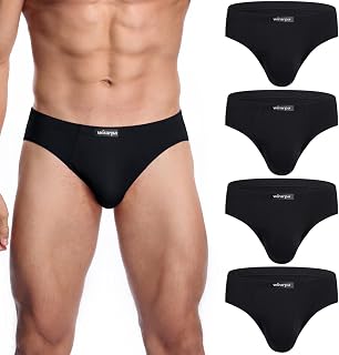 wirarpa Men's Underwear Modal Viscose Microfiber Briefs No Fly Covered Waistband Silky Touch Underpants 4 Pack