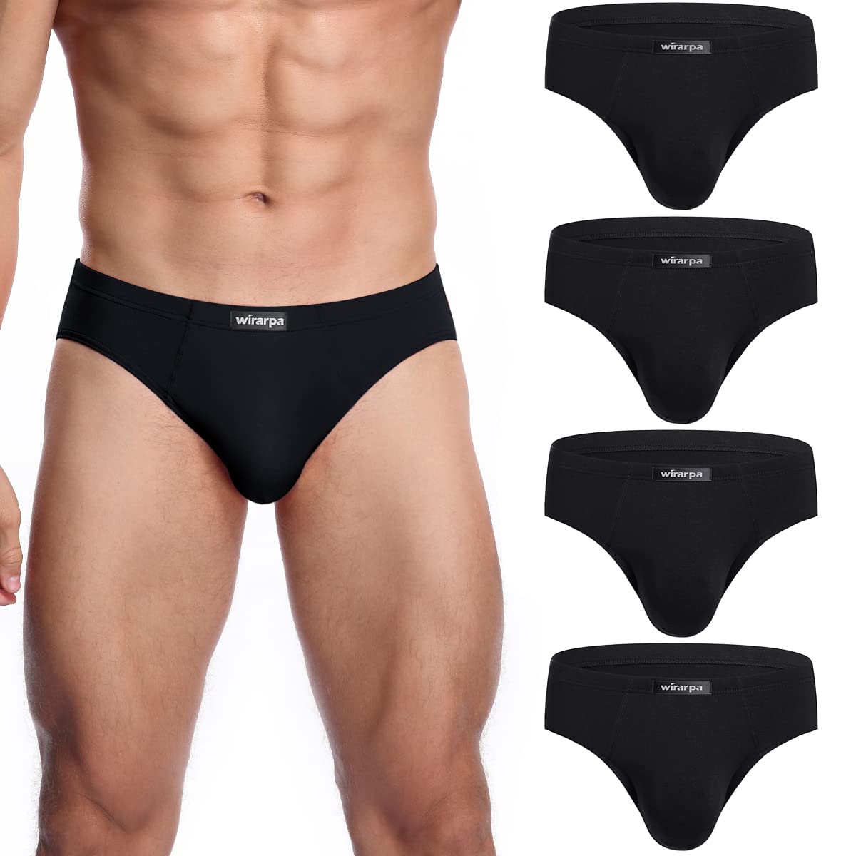wirarpa Men's Underwear Modal Viscose Microfiber Briefs No Fly Covered Waistband