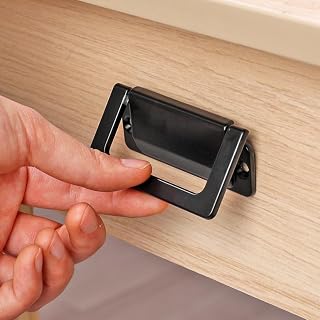 2 Pcs Zinc Alloy Folding Drawer Cabinet Furniture Hidden Pull Handle Metal Pull Handle 7.3*4cm