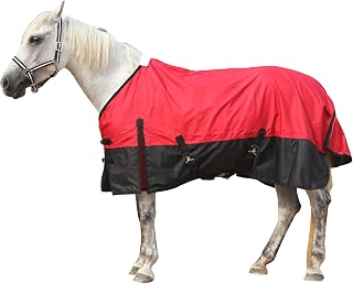 Gallopoff 600D Horse Blanket, 0g No-Fill Waterproof Turnout Rain Sheet | Ripstop Outer, Waterproof Breathable Shell, Smooth Lining, 0g Fill, Keep Dry in Rain & Mud, Tail Flap Coverage, Pasture Use