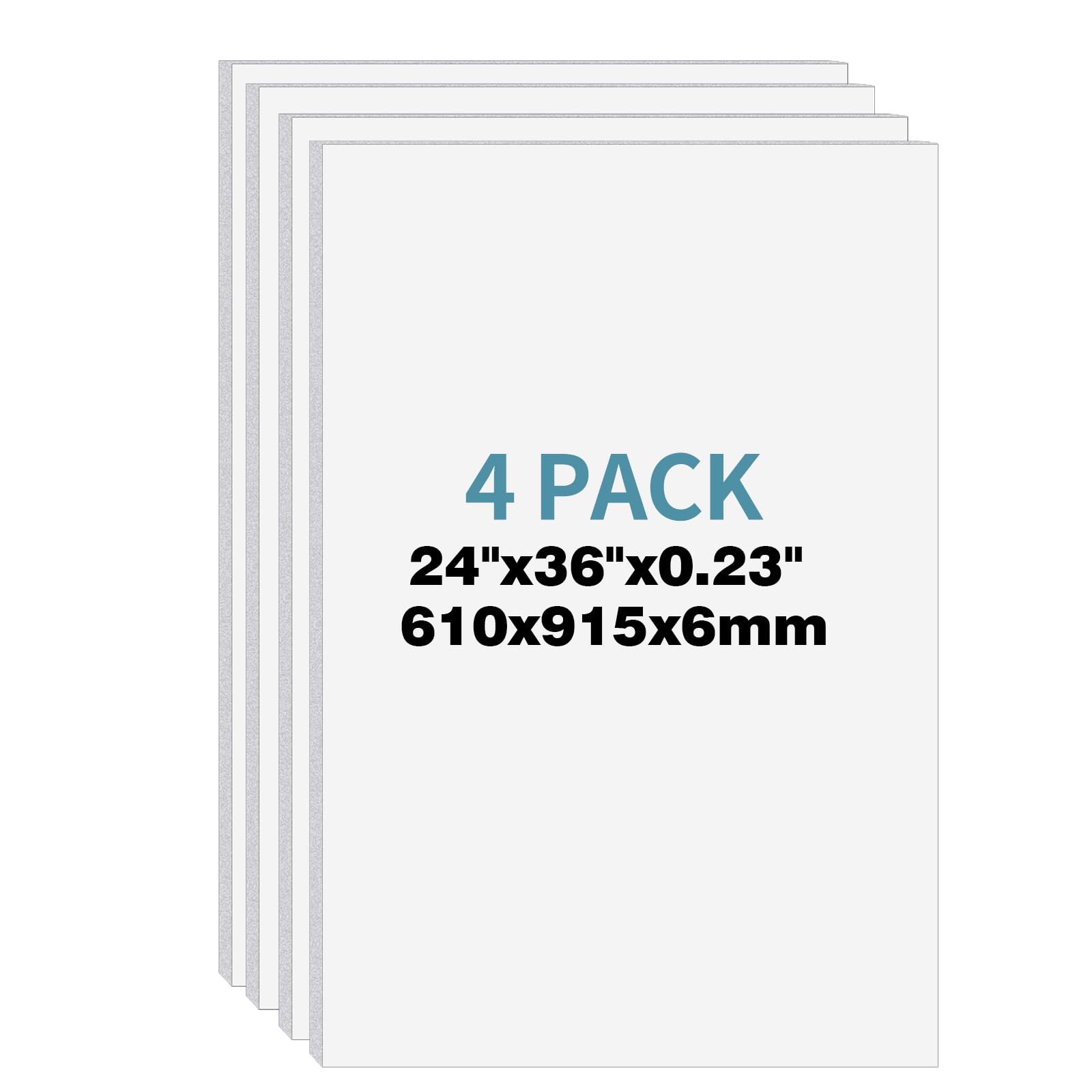 XyaMov 4 Pack Foam Board 24"x36", 0.23 Inch Thickness White Poster Board, Double