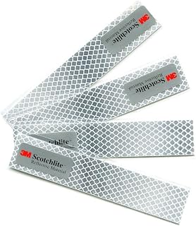 Salzmann Reflective Diamond Grade Stickers | Outdoor, Waterproof | 4 Pack | Made with 3M Reflective Material | Waterproof Safety Decals | Yellow, Orange, Red & White