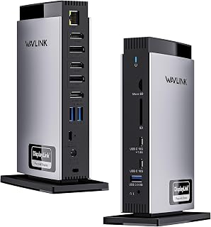 WAVLINK Docking Station 3 Monitors, Triple 4K@60Hz for MacBook M1/M2/M3/M4/Windows, Displaylink Dock with 3X HDMI or 2X DisplayPort, 130WPD,5 USB Ports, Ethernet, Audio, SD/TF