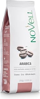 NOVELL - Natural Bean Coffee 100% Arabica 250g | Natural Grain for Premium Gourmet Experience | Easy Use with One-Way Valve | Sustainable Arabica