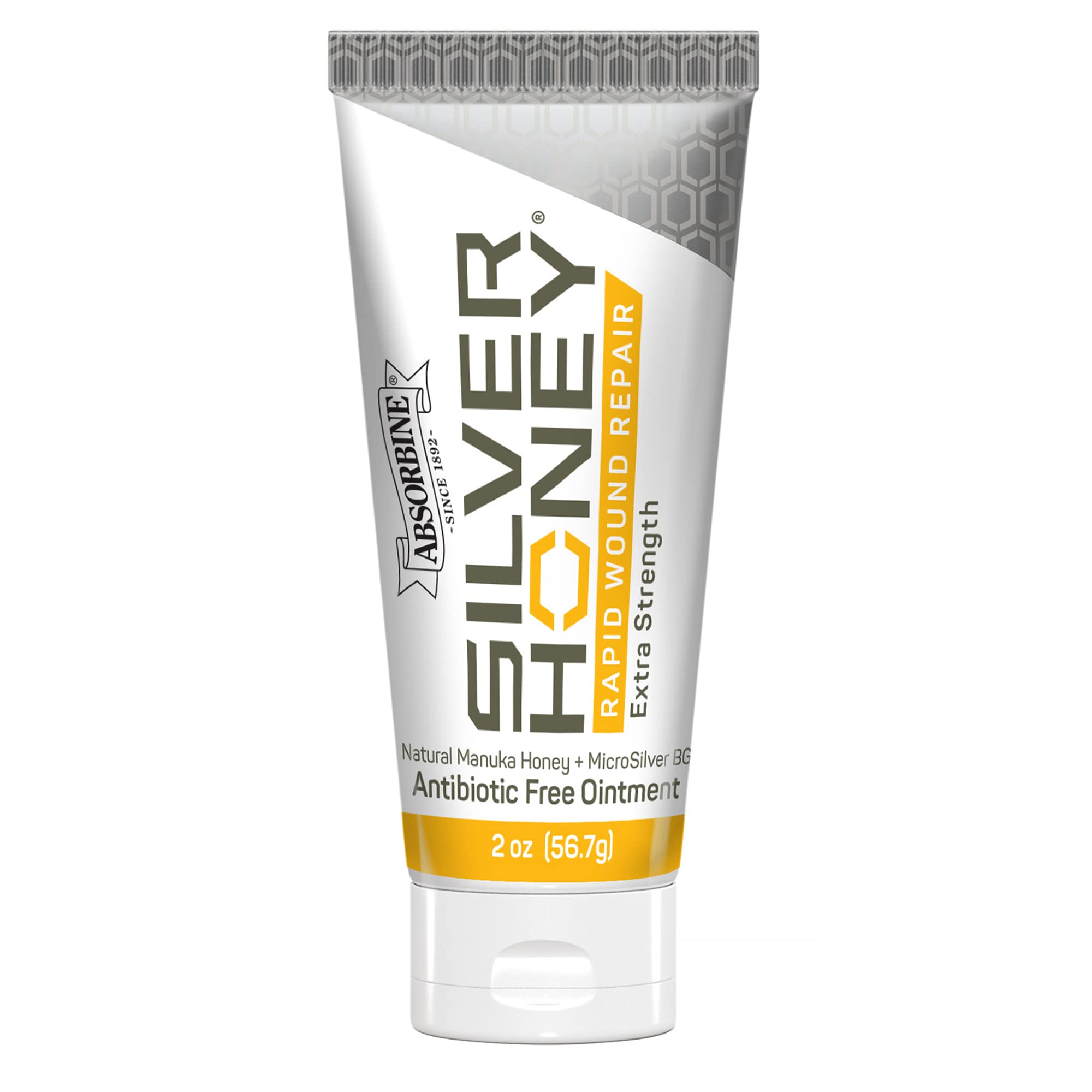 Absorbine Silver Honey Rapid Wound Repair Ointment 2oz Tube, Manuka Honey + Micr