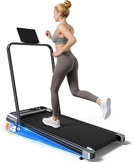 Walking Pad Treadmill for Home, Walking Pad with Incline and Handle Bar | Sturdy Foldable Handles Walking Pad with LED Display, Portable Quiet Under Desk Treadmills for small space at home office