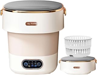 Portable Mini Washing Machine 20L with Spin Basket for Baby & Small Clothes | Foldable design saves space; gentle care for delicates; perfect for apartments, dorms, hotels, travel, RV, camping, and more.
