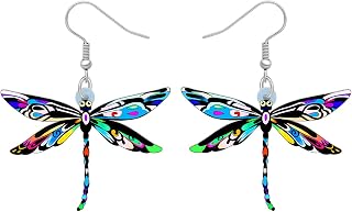 Acrylic Cute Floral Dragonfly Earrings Insect Dangle Jewelry Gift for Women Hypoallergenic Summer Charm